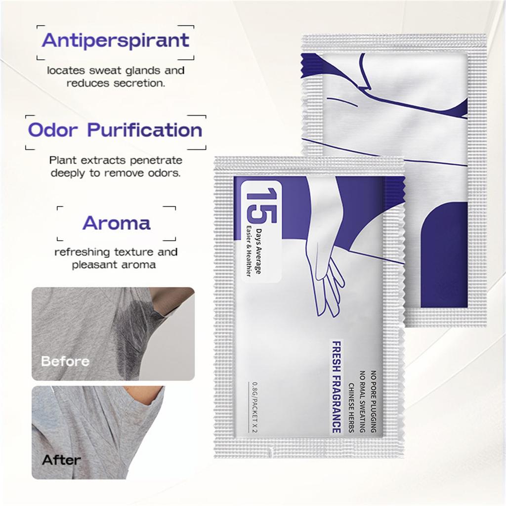 Deodorant Cream 0.8g*24pcs 21 Days Dry Fragrancy Dilute Armpit Odor Portable Travel Size Deodorant Cream