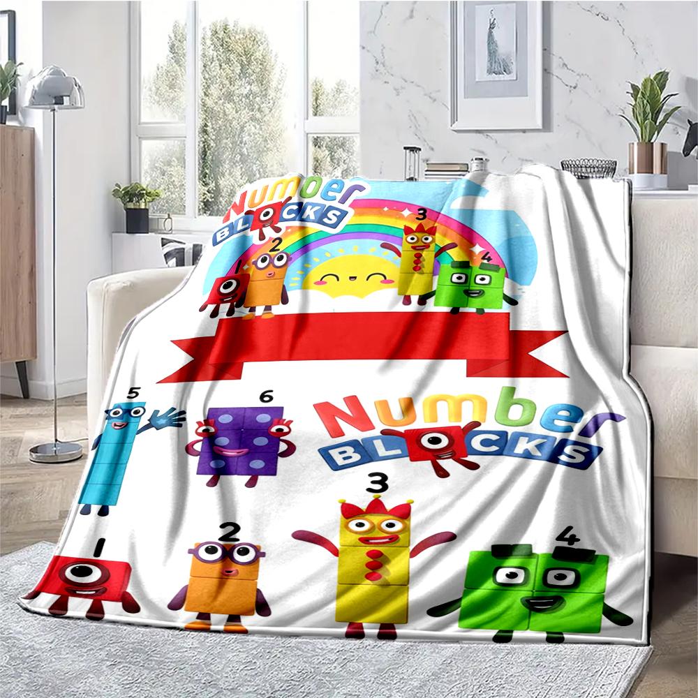 Coperta stampata a tema Numberblocks - Perfetta per divano, letto, viaggi e uso all'aperto | Lavabile in lavatrice, accogliente e resistente.