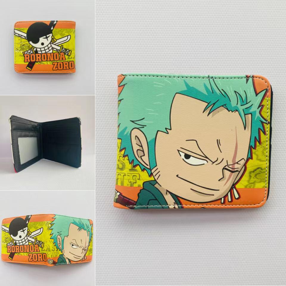 One Piece Luffy & Zoro Unisex PU skórzany krótki portfel i portmonetka