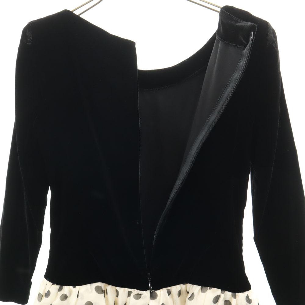 FOXEY made in Japan Long sleeve docking one piece 38 Back zip Women Used