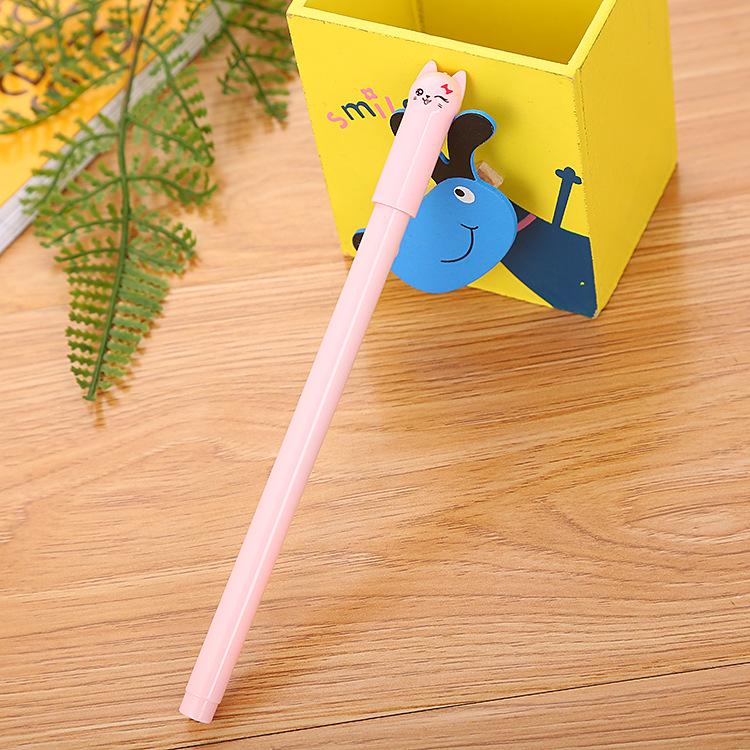 1/3/6 PCS Creative Stationery Pen Cute Cartoon Cat Pen Cap Office Neutral Pen Signature Pen