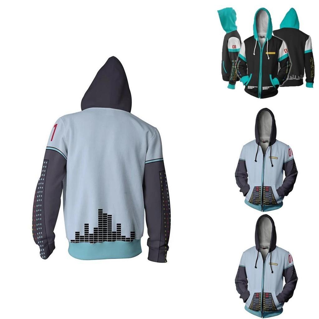 Gemütlicher Anime Hatsune Miku Vocaloid Hoodie mit lebhaftem 3D-Grafikdesign für Komfort