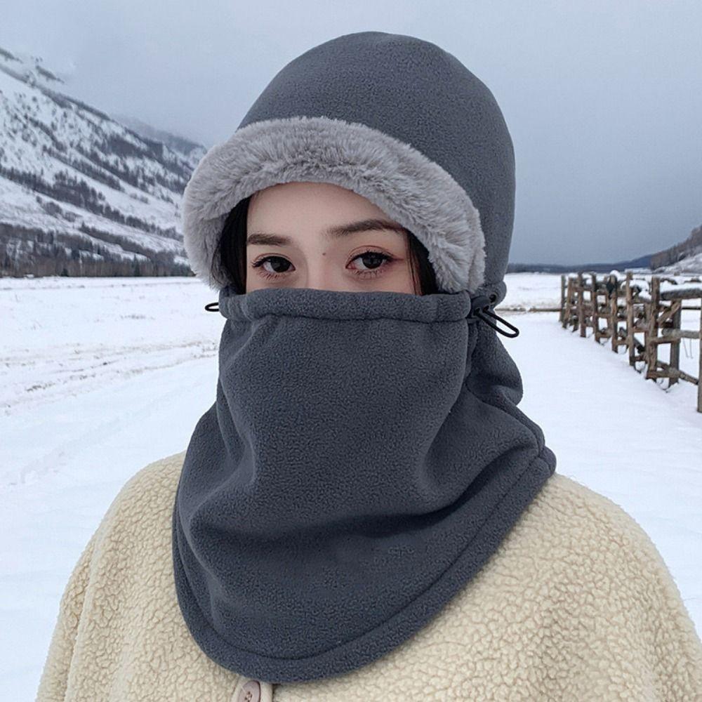 Thick Full Face Cover Hats Warm Cycling Pullover Cap Earmuffs One-piece Helmet Hat  Motorcycle
