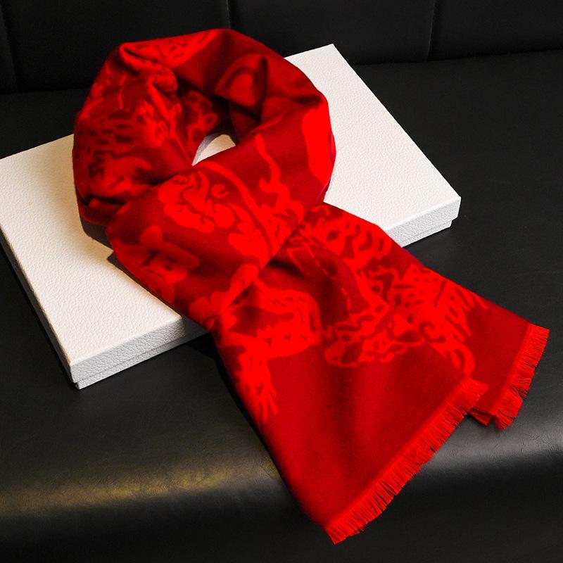 Scarf for men and women, warm in autumn and winter, red scarf.