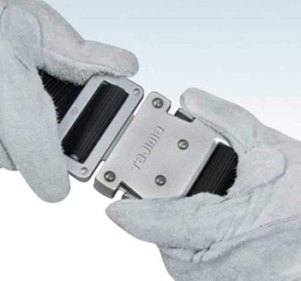 Tajima New Standard Sicherheitsgurt Torsogurt Größe L Schwarz Länge 145cm Stoßfeste und langlebige geschmiedete Schnalle Spezieller dicker Nylongurt