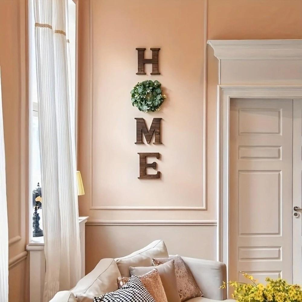 Wreath Accent Farmhouse Wall Decor Brown Wooden Letters Sign Rustic Wall Art Farmhouse Style