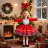 Red & Green Sequin Christmas Dress: Santa Claus Snowflake Costume, Girls' Mesh Princess Dress
