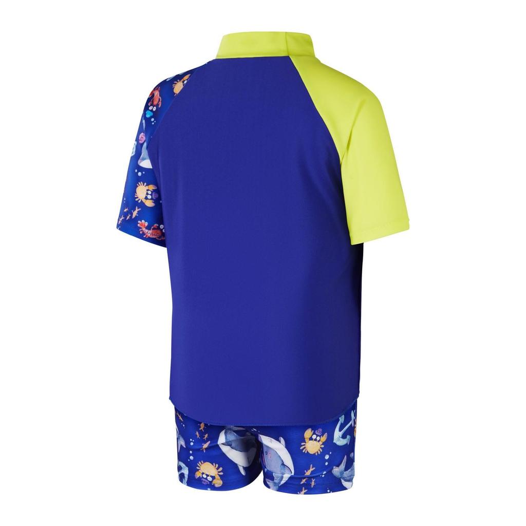 Speedo Childrens/Kids Digital Print Short-Sleeved Rash Guard Set