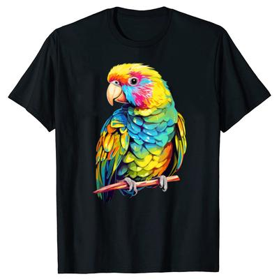 Funny Colorful Parakeet Bird Lover Budgerigar Budgie Tshirts Men Fashion Casual Tshirt 100 Cotton Loose Oversized T Shirt