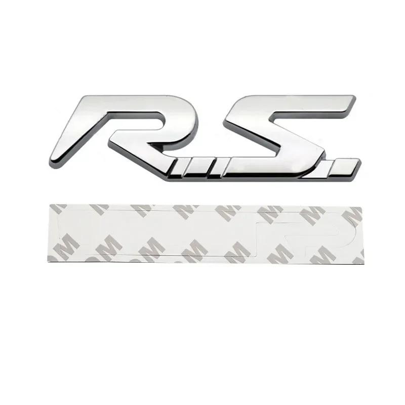 3D Metal RS Logo Car Rear Trunk Side Fender Emblem Badge Sticker Decal for Megane Laguna Duster Captur Fluence Espace Decoration