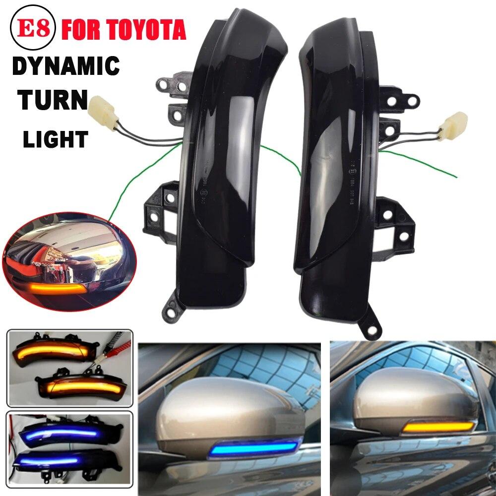 Left & Right Dynamic Led Side Wing Mirrors Turn Signal Light Indicator Lamp for Toyota iQ Camry Prius Prius+ Crown Mark X Avalon