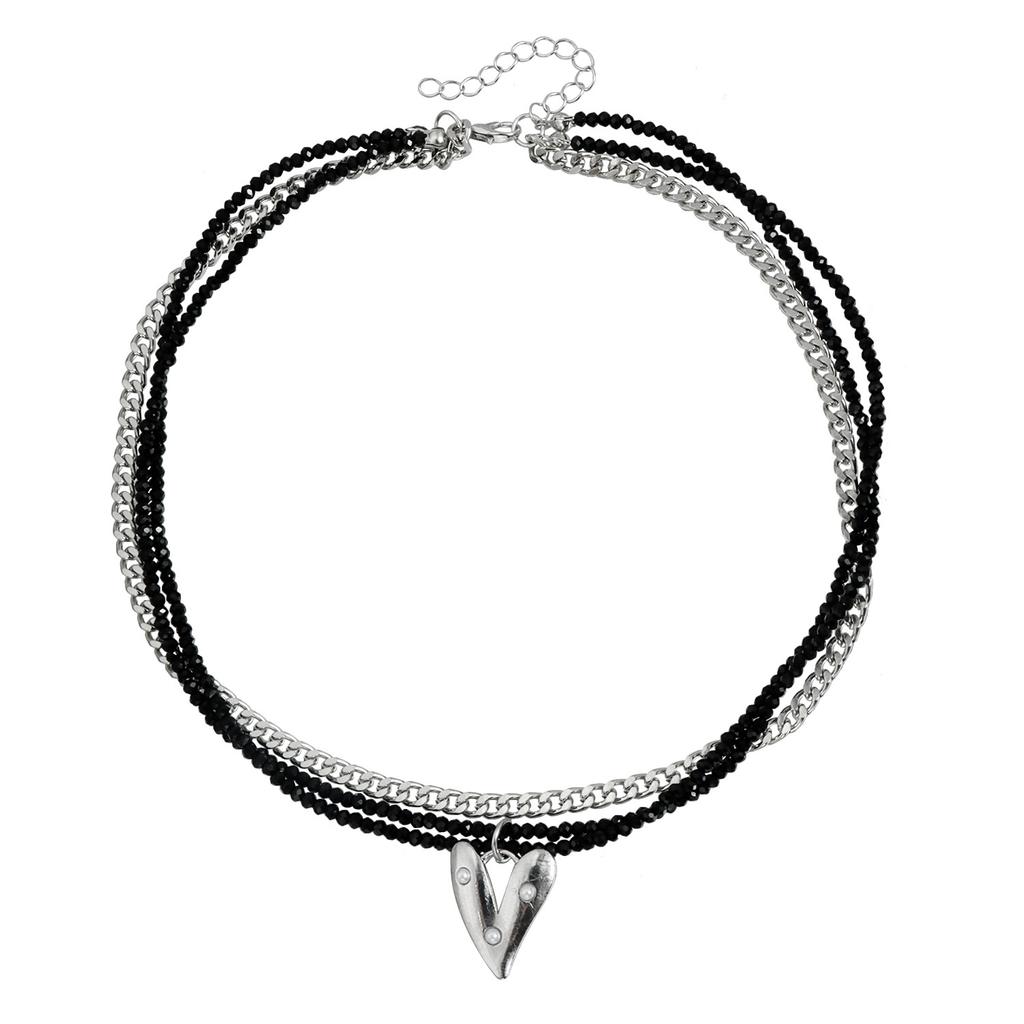 Dark Less Tie Love Necklace Fashion Ins Spice Style Black Crystal Necklace