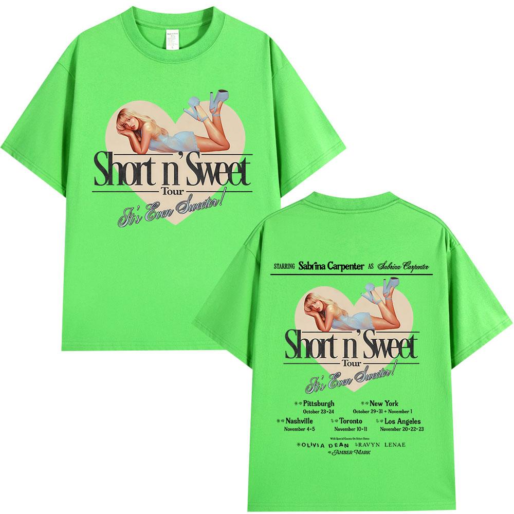 Sabrina Carpenter Short N Sweet Tour 2025 T Shirt Unisex Women Clothing Fashion Aesthetic Tshirts Cotton Loose Tshirt Streetwear