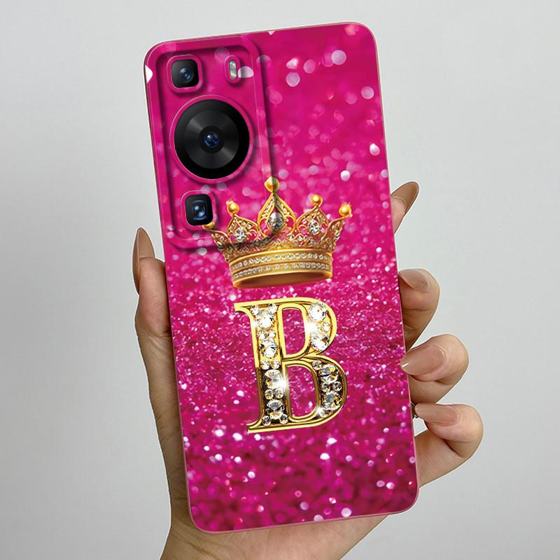 For Huawei P60 / P60 Pro / P60 Art Crown Letter Couple Phone Case HuaweiP60 P60Pro P60Art Soft Silicone TPU Protective Casing