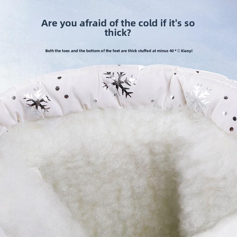 2025 Women's Snow Boots Winter Plush Warm Cotton Shoes Outdoor Non-slip Platform Boots Women's Mid-calf Cotton Boots Botas Mujer