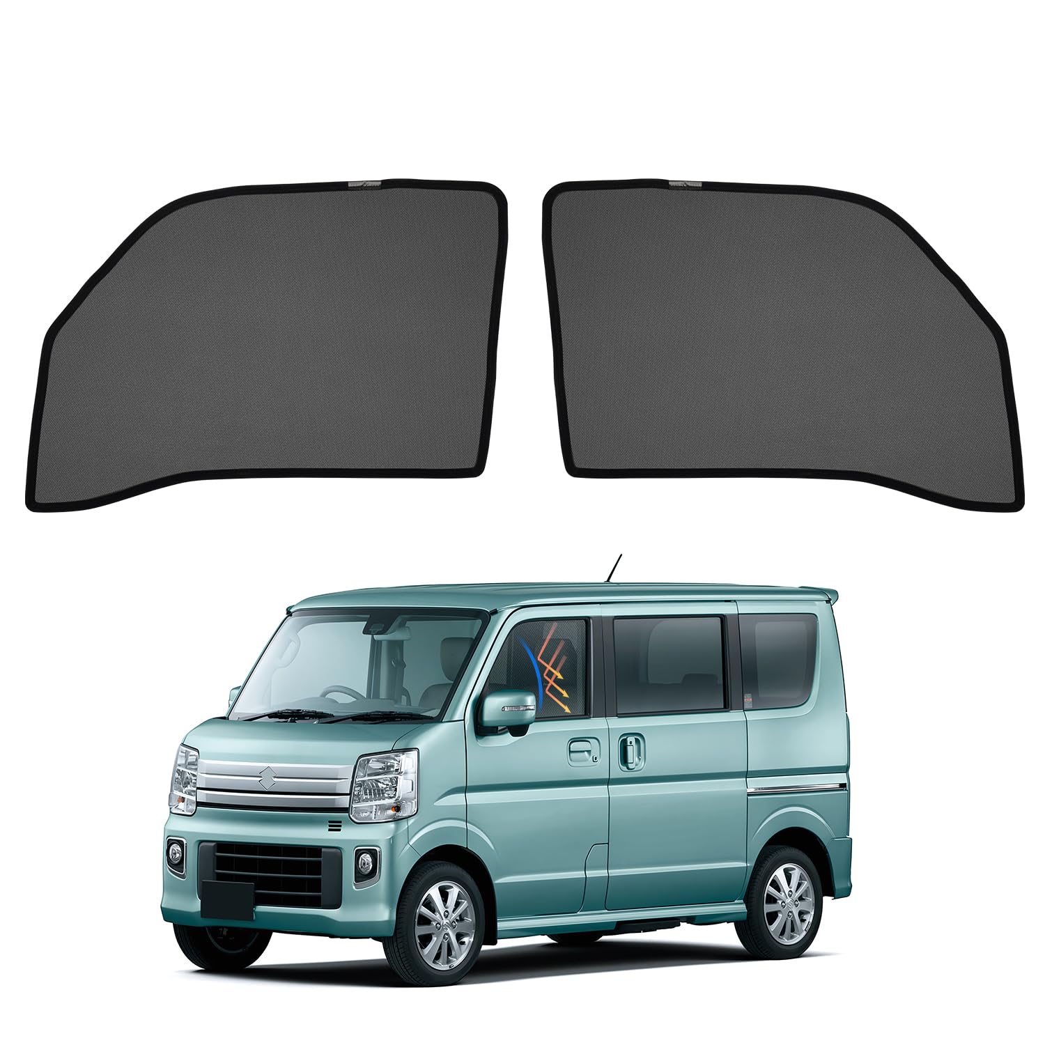 

Cartist Suzuki Every Wagon da17W Mesh Blackout Car Shades for every WAGON UV Magnetic Easy Light Interior 2 Panels (da17V) Curtains, Sunshades, чёрный