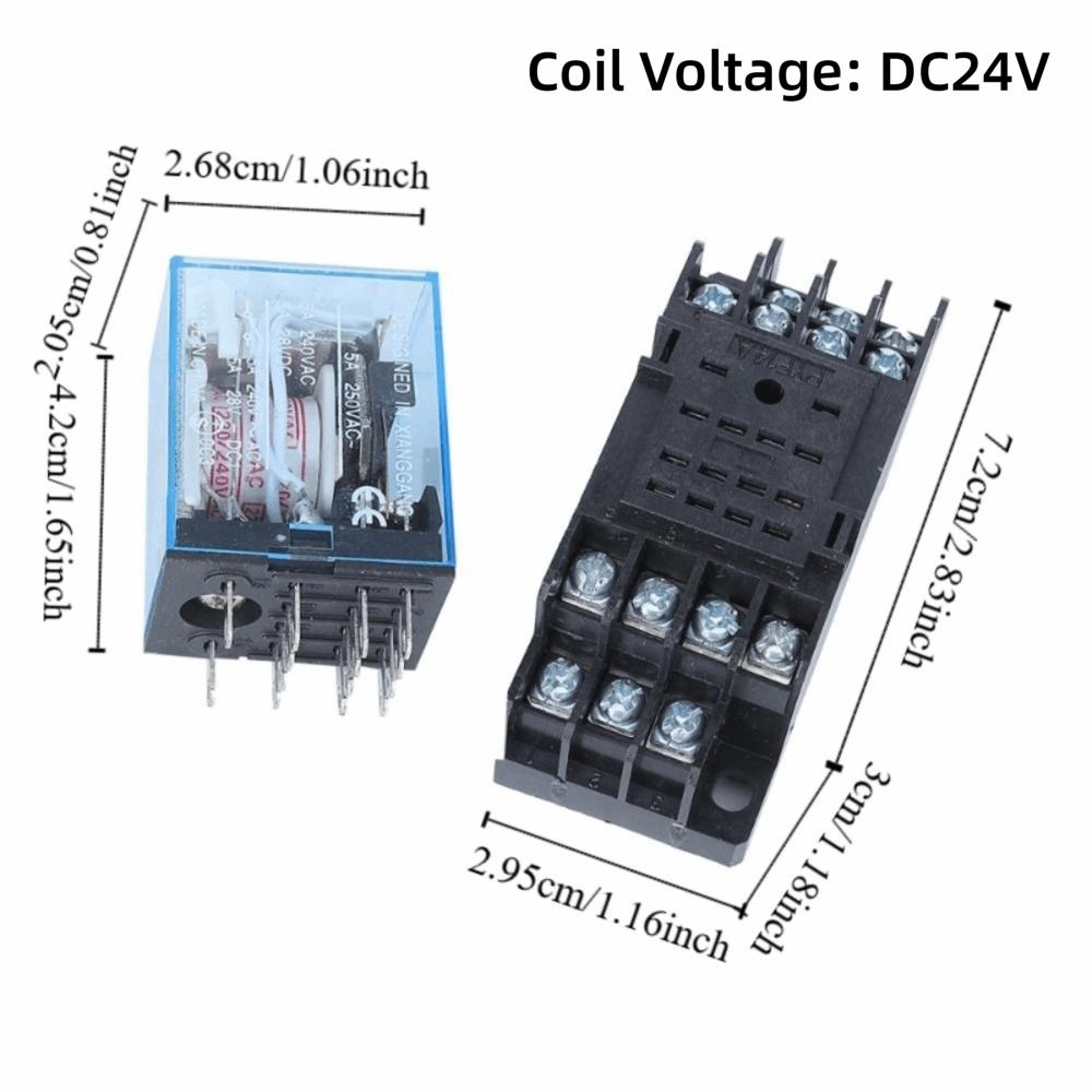 

з реле Base MY4NJ MY4NJ HH54P 14-контактне реле MY4NJ Реле живлення котушки Монтаж на DIN-рейку DC24V