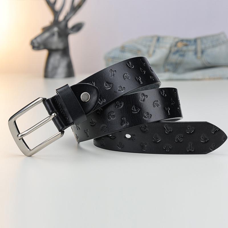 Men'S Belt Pure Cowhide Needle Buckle Qingzhong Business Classic Retro Suit Belt Jeans Belt