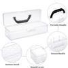 BTSKY 3 Pack Long Plastic Pencil Box Portable Clear Home Utility Boxes with Black Handle Stationery Storage Organizer Painting Tool Storage Container