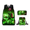 High-end Ice Plus fire Soccerly Foot Ball 3D Design 3pcs/Set Learner Bags Everyday Laptop Knapsack Backpack Sling Carry Tote Pencil Pouch