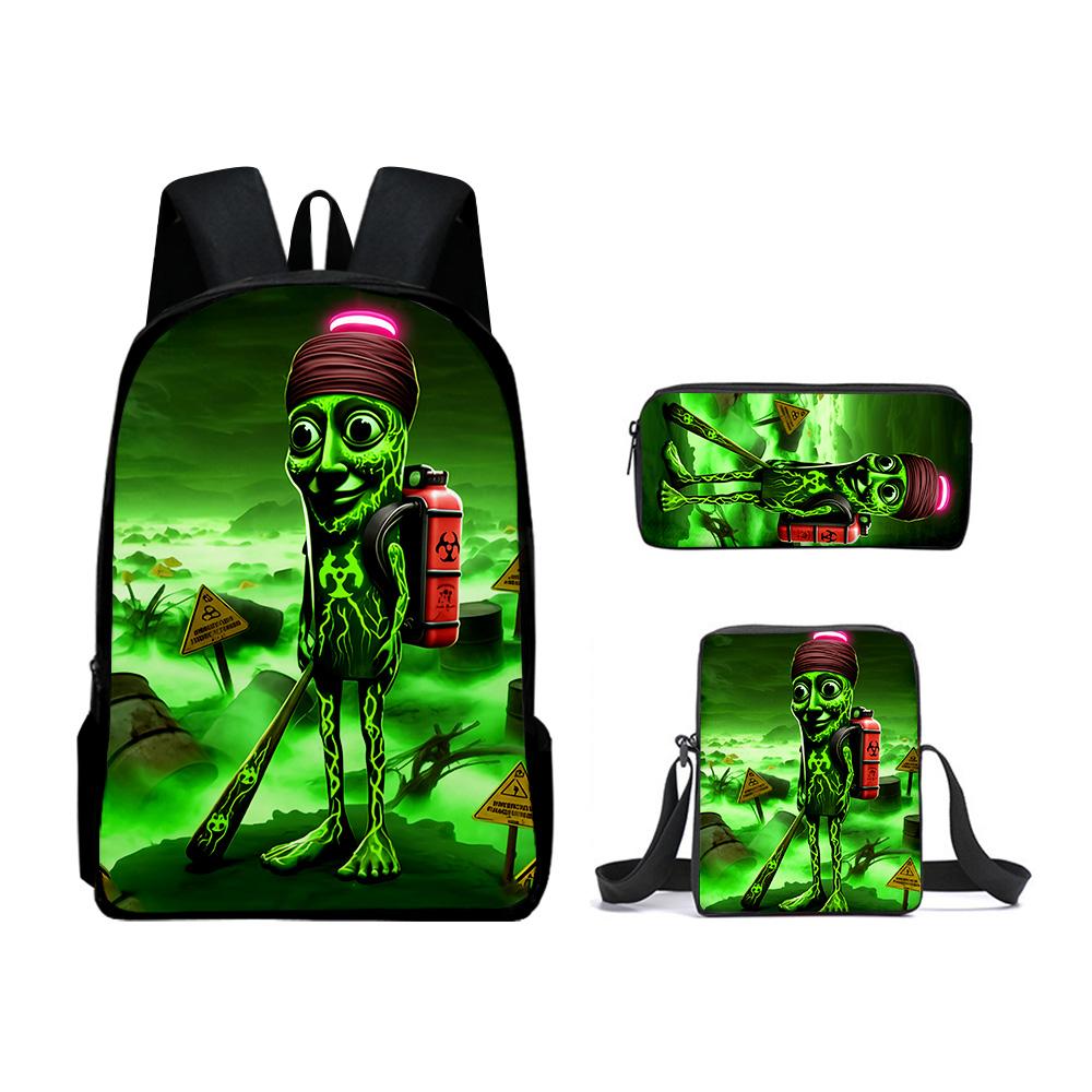 High-end Ice Plus fire Soccerly Foot Ball 3D Design 3pcs/Set Learner Bags Everyday Laptop Knapsack Backpack Sling Carry Tote Pencil Pouch