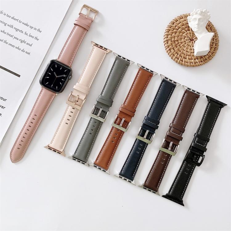 V-Tail Stitching Vegan Leather Watch Band For Apple Watch Series 10 Ultra 2 SE 9 8 7 6 5 4, Adjustable Replacement Wrist Strap
