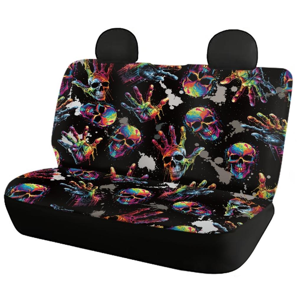 Universal Auto Seat Covers Digital Print Abstract Patterns Waterproof Airbag Compatible Front Rear Seat Protectors Full Set