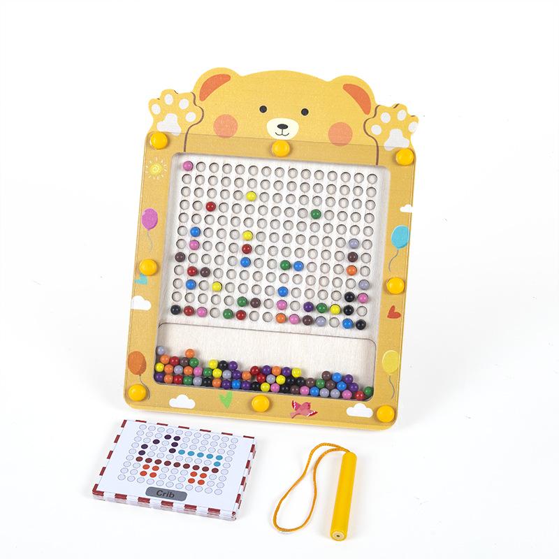 Double-Sided Magnetic Wooden Puzzle Board - Animals, People, Letters & Scenes