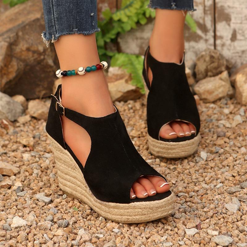 Women Sandals Summer 2025 Heeled Sandals Wedges Comfort Platform Non Slip Peep Toe Shoes Outdoor Beach Shoe Sandalias De Mujer