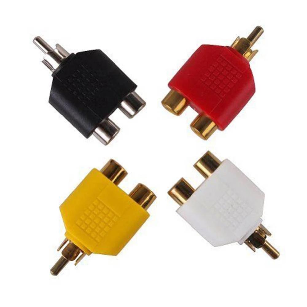 Plug Converter Audio Converter Audio Adapter Audio Cable Y Adapter Connectors Plugs RCA to 2 RCA