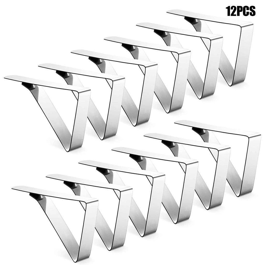 Tablecloth Clips 1/6/12 PCS Stainless Steel Flexible Picnic Table Cloth Cover Clamp Holders Keep the Tablecloth In Place