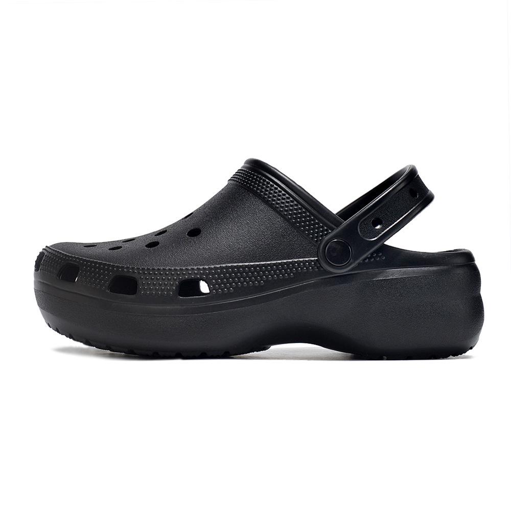 Летние тапочки-унисекс с закрытым носком Bailu Удобные сандалии на толстой подошве для ношения на открытом воздухе Cloud Black Putian Version 2579₽