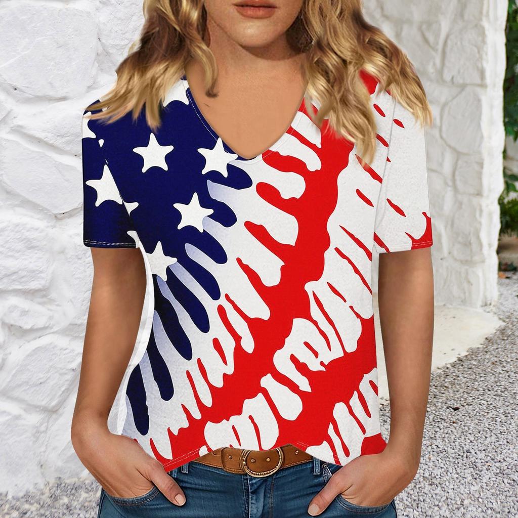 Trička s krátkým rukávem a výstřihem do V pro ženy, módní topy, moderní lehký měkký ležérní letní top