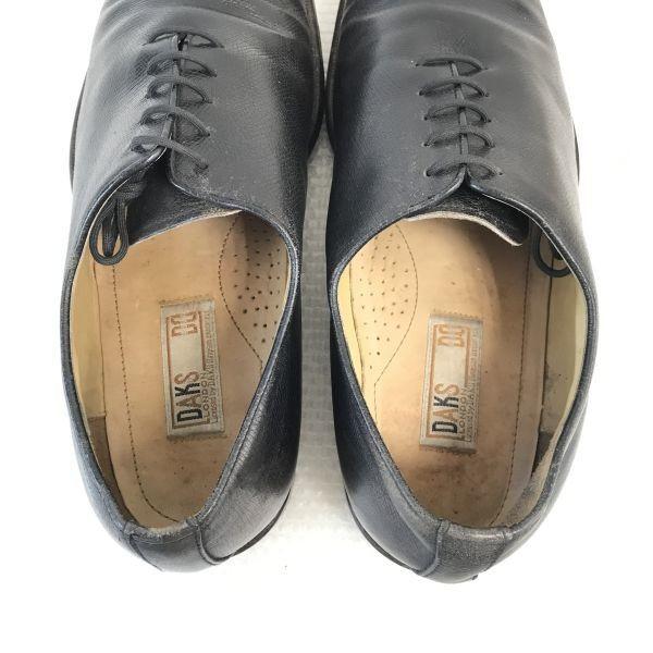 Vintage DAKS Genarbtes Leder Wholecut Schuhe 9.5 / 27.5cm / Schwarz Business Kleiderschuhe(GEBRAUCHT)