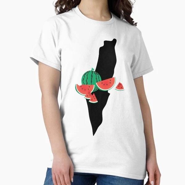 Palestine Map Watermelon Classic TShirt Made In UsaAus TShirt S2xl S