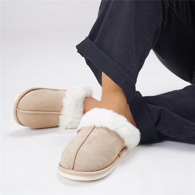 Winter Home Shoes Men Plush Slippers Indoor Home Non Slip House Shoes Warm Fur Men Slippers Cotton Slippers