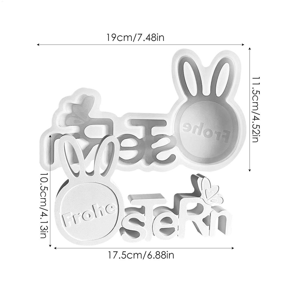 

Easter Bunny Silicone Mold Animal Candle Molds Non-Stick Aromatherapy Mold Festival Lettering Home Decor Casting Mould белый
