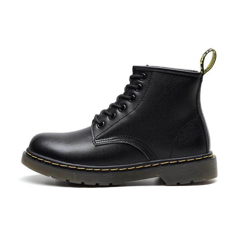 Round head casual leather shoes muffin bottom tooling low-top Martin shoes men's leather heightening retro