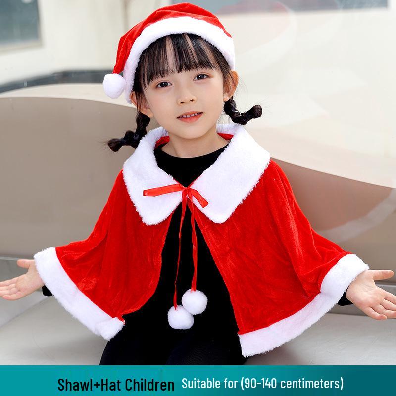 Dospělý s kapucí plášť, Vánoční dámský zlatý sametový cosplay kostým