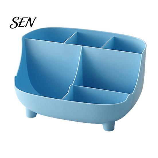 Stationery Container for Writing Tools Multi-functional Storage Box, Large Capacity 6 Grids Desk Organizer, Compact Pen Cup School Easy Access
