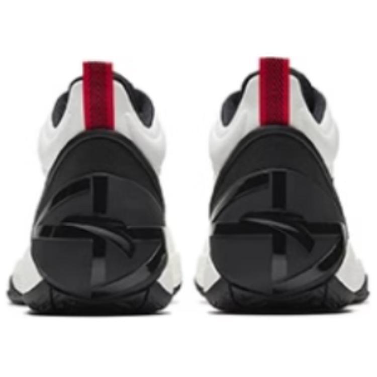 Anta Cushioning Slip Resistant Coverage High top Basketball Shoes Men's White Black Red 912511604Q-2