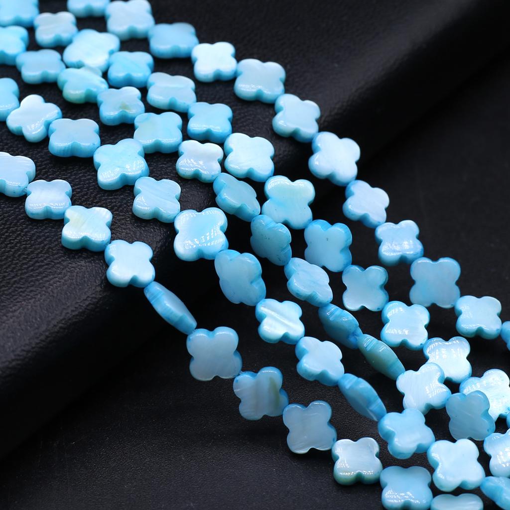 Naturalne koraliki z muszli słodkowodnych barwione koraliki Quatrefoil do tworzenia biżuterii DIY naszyjnik bransoletka kolczyki akcesoria