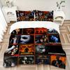 Set Biancheria da Letto con Poster di Film Horror di Halloween Copripiumino Regalo per Camera da Letto, Include 1 Copripiumino e 2 Federe, Senza ImbottituraB563