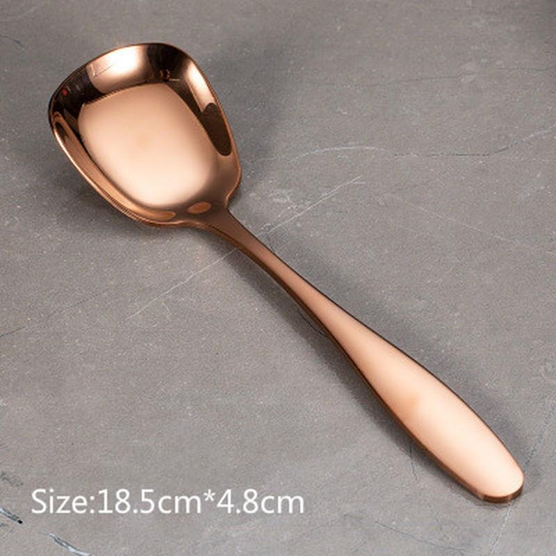 Stainless Steel Coffee Square Head Spoon Long Handle Tea Spoons Hot Drinking Flatware Thickened Dessert Spoons