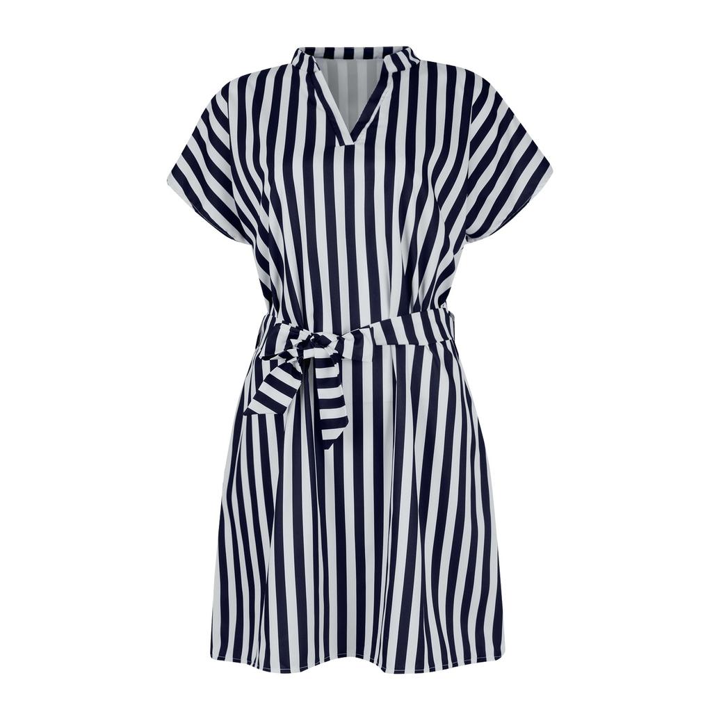 Dames Lente/Zomer Mouwloze Gestreepte Jurk Schattig En Slim Fit Mode