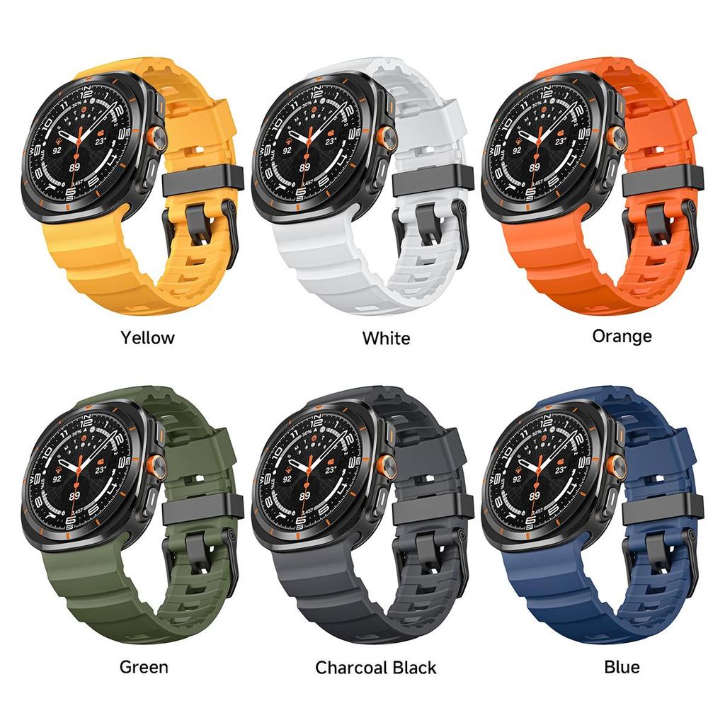 Soft Rubber Band For Samsung Galaxy Watch 8 Classic 46mm Strap Man Sport Bracelet for Samsung Galaxy Ultra 47mm Curved End Watch 8 44mm 40mm Wristband