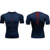 Men's Compression Shirt Printed Fitness Sport Running Tight Gym TShirts Athletic Workout Bodybuilding Quick Dry Tops Tee Summer