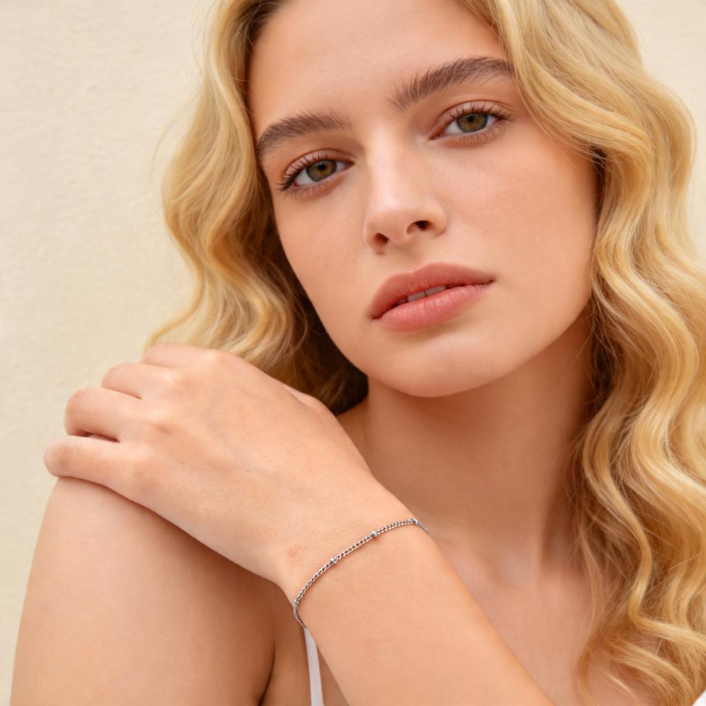 Minimalist Beads Chain Bracelet for Women Thin Stainless Steel O-Chain Bracelets Fashion Wrist Jewelry Gift