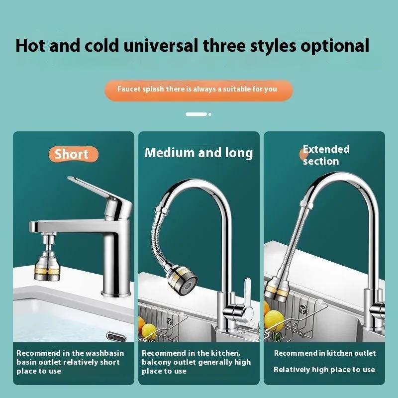 Kitchen Faucet Extension 360° Faucet Extender Bendable Extended Showerhead Aerator Pressurized Filter Water Nozzle