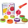 Kids' Wooden Fruit Color Sorting Plate & Bead Clamping Educational Toy for Sensory Training